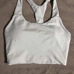SOLD Bombshell Sportswear White Racerback Crop Tank Bra